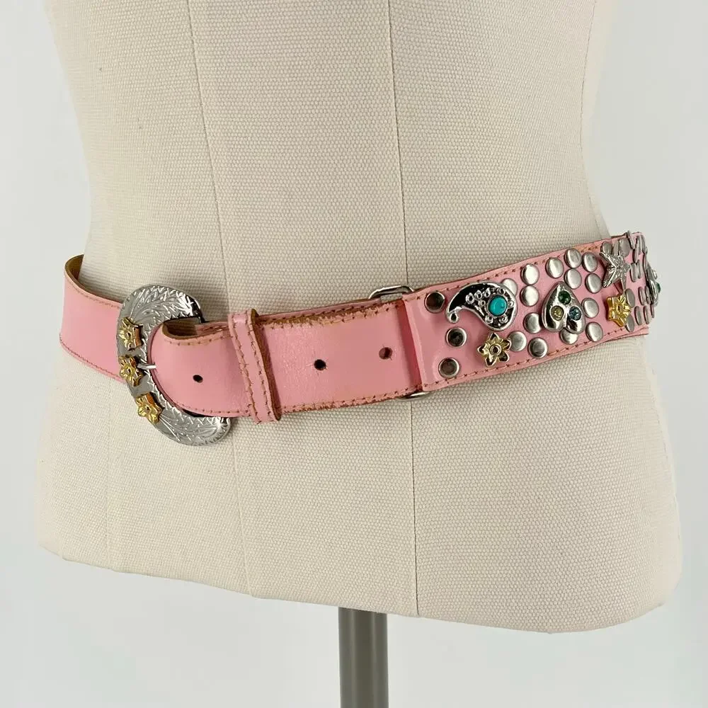 Y2K pink western belt bling bejeweled 2000s vintage